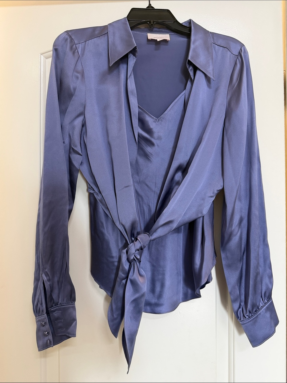 Cinq a Sept 2 piece SILK blouse set in periwinkle size M